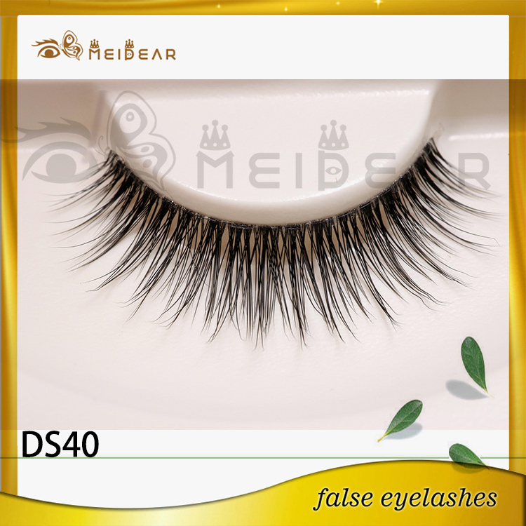 False eyelash factory supply natural looking 3d silk eyelashes
